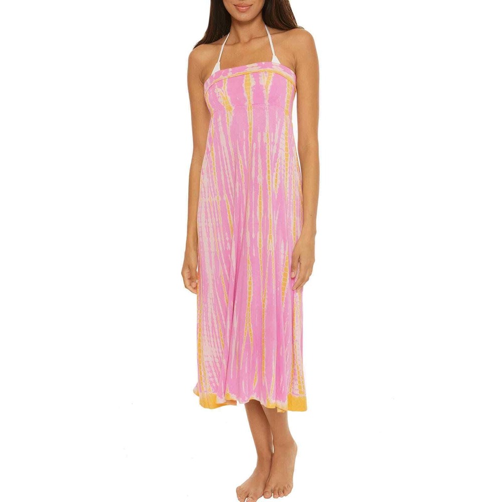 Soluna Tie Dye ‎ pink and yellow convertible dress or skirt  Size M-L